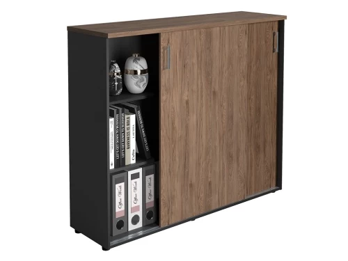 Офисный шкаф NWT 1214 темный орех/антрацит